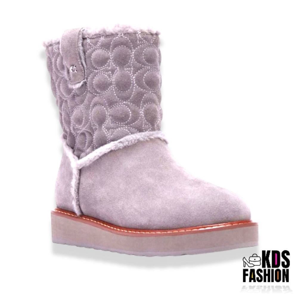 COACH Ivy Heather Grey Suede Boots SZ 8.5